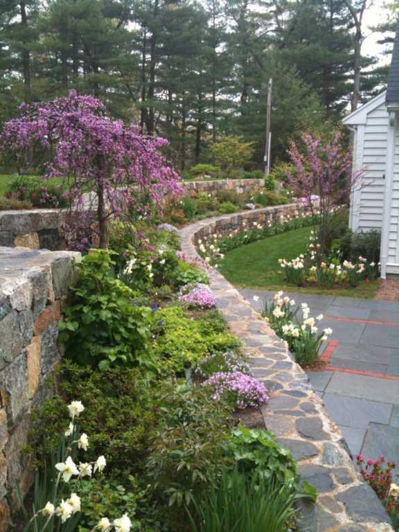 Terrace Retaining Wall Early Spring